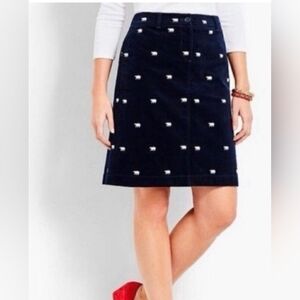 Talbots Polar Bear Velvet Skirt size 8 Nwot